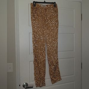 Humanoid mustard yellow floral print pants size medium